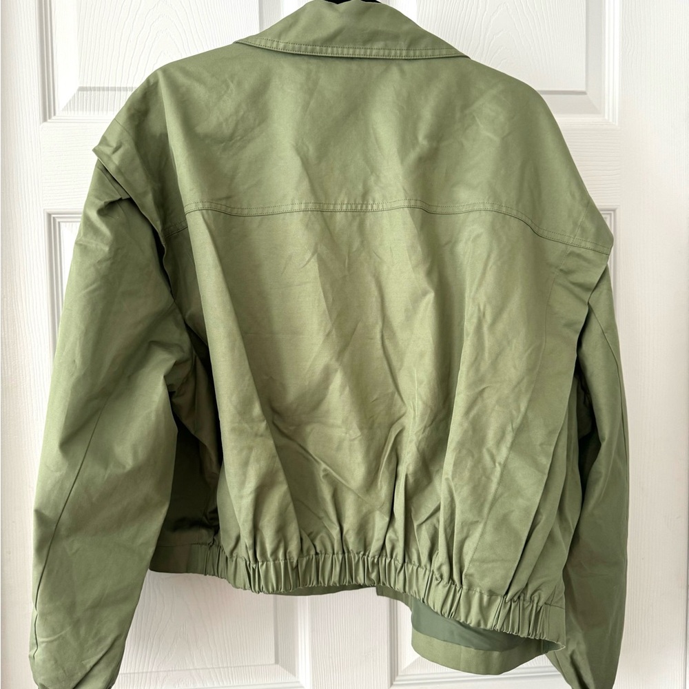 NEW Free People Green Looking Glass Cropped Trench Coat XL - Picture 4 of 9